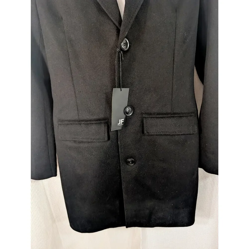 NWT@$220! J. FERRAR! FINE WOOL BLEND BLACK 3/4 LENGTH OVERCOAT, JACKET! SZ M